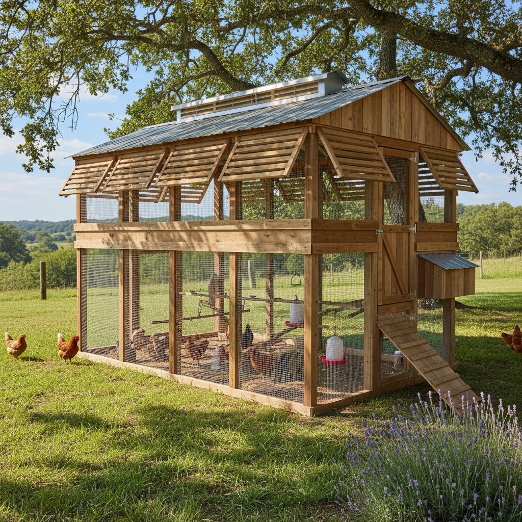 A well-ventilated chicken coop