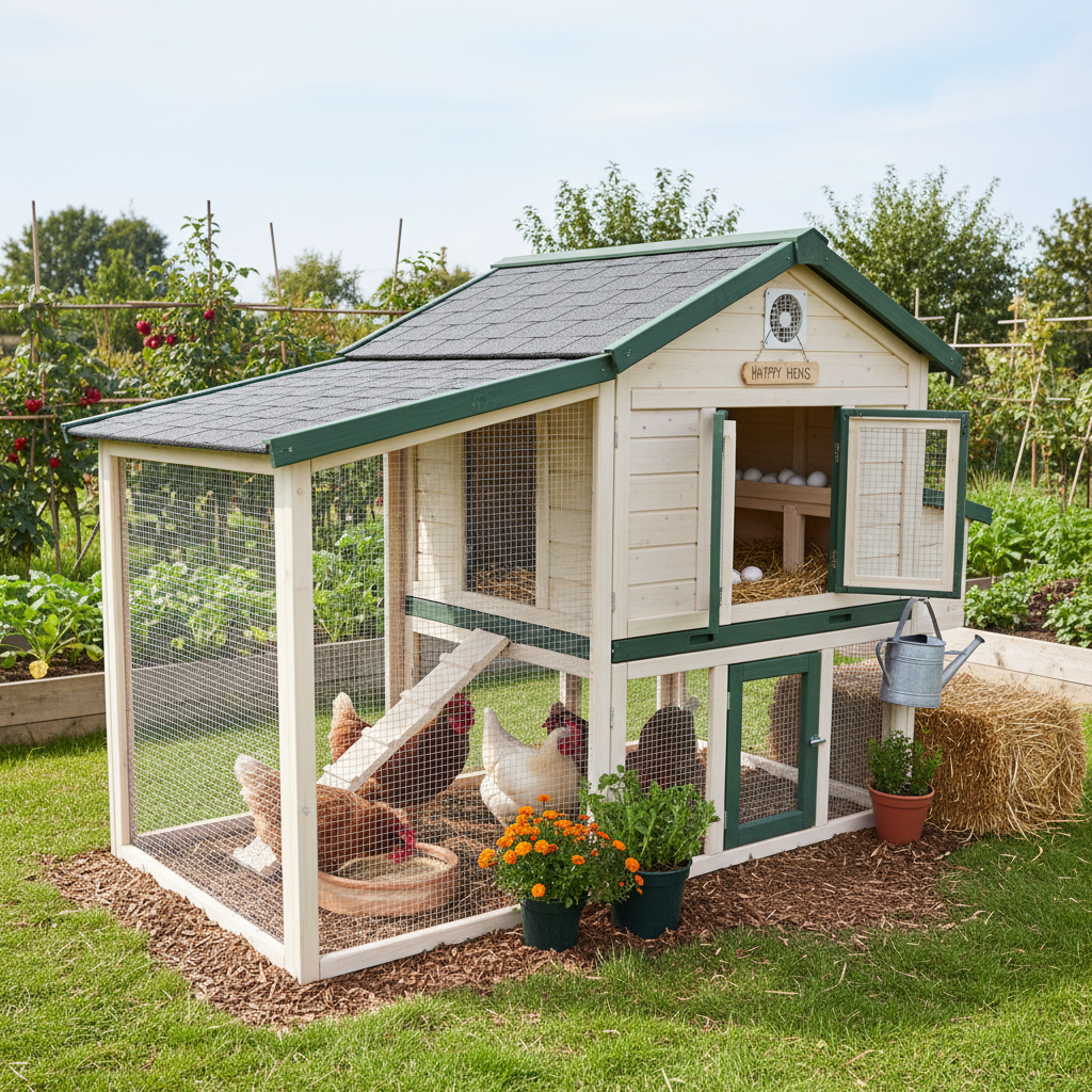 Well-maintained chicken coop