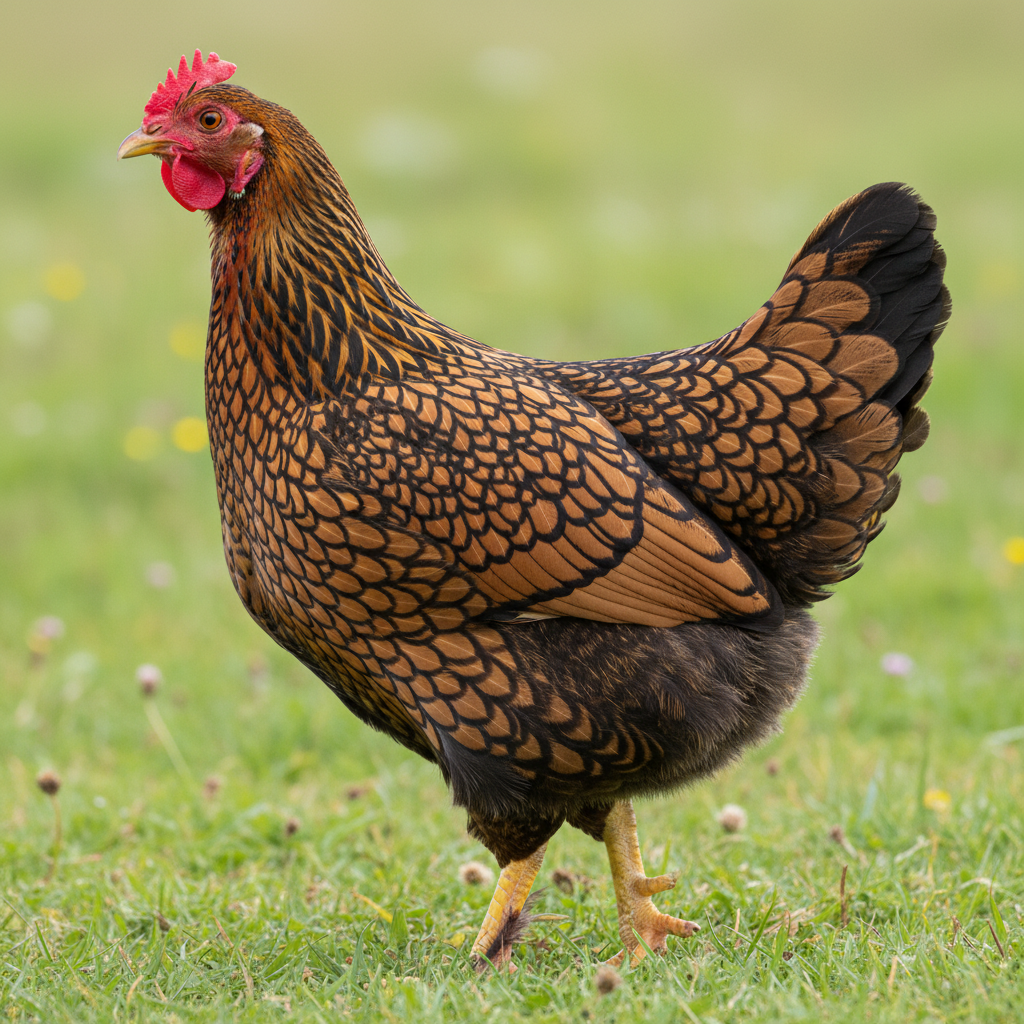 Barnevelder chicken breed portrait