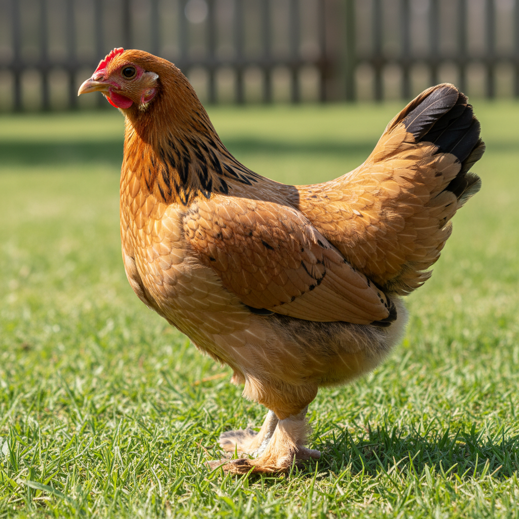 Buff Brahma Bantam chicken breed portrait