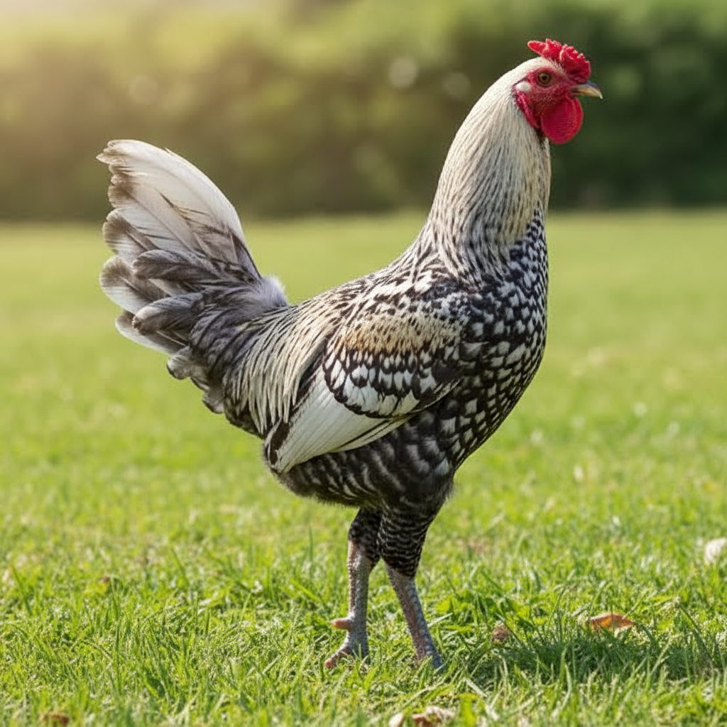 Egyptian Fayoumi chicken breed portrait