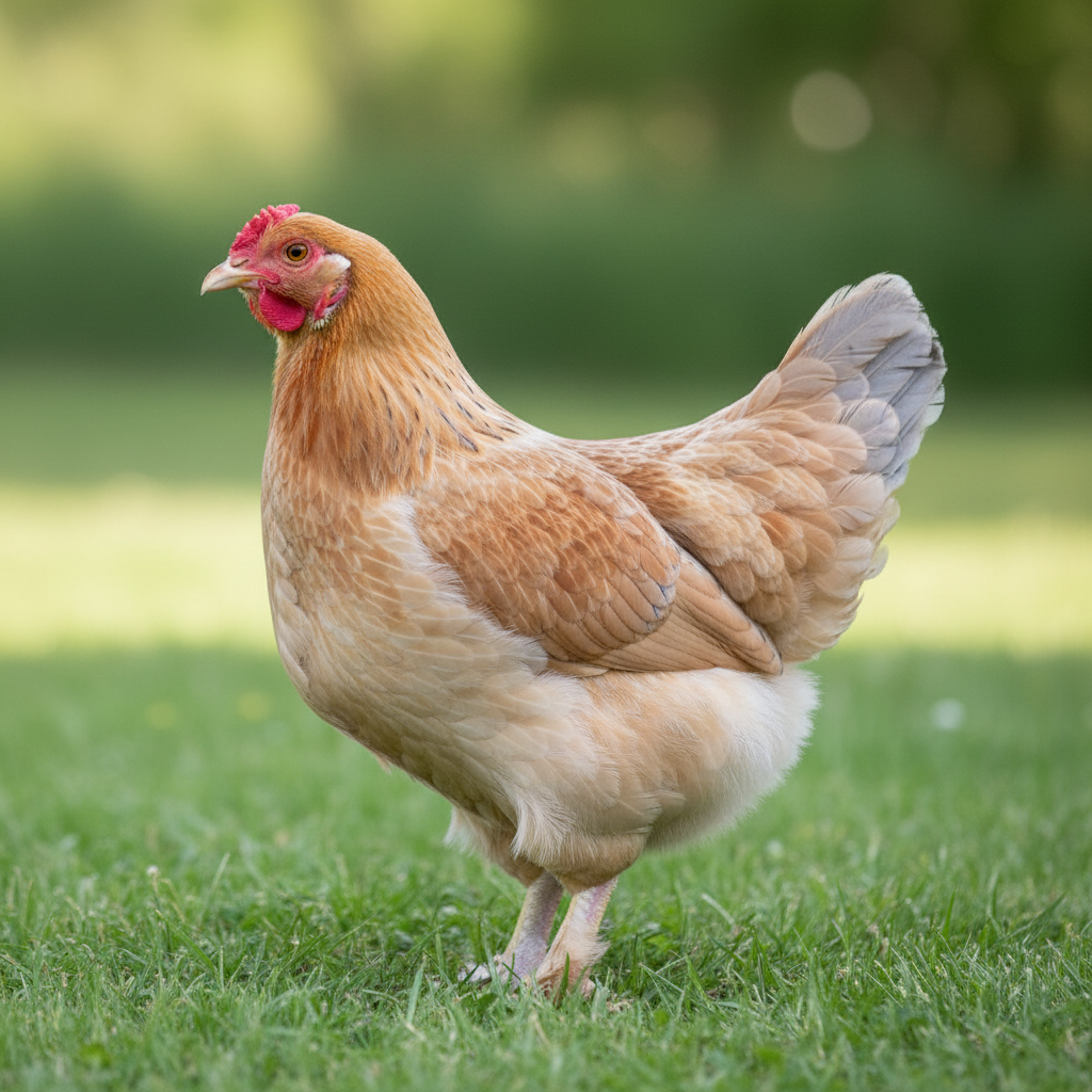 Faverolle chicken breed portrait