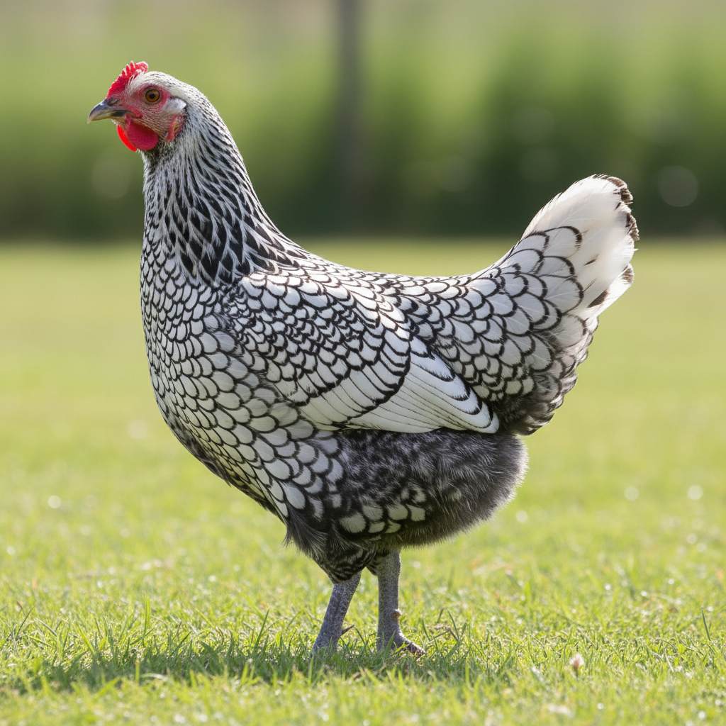 Hamburg chicken breed portrait