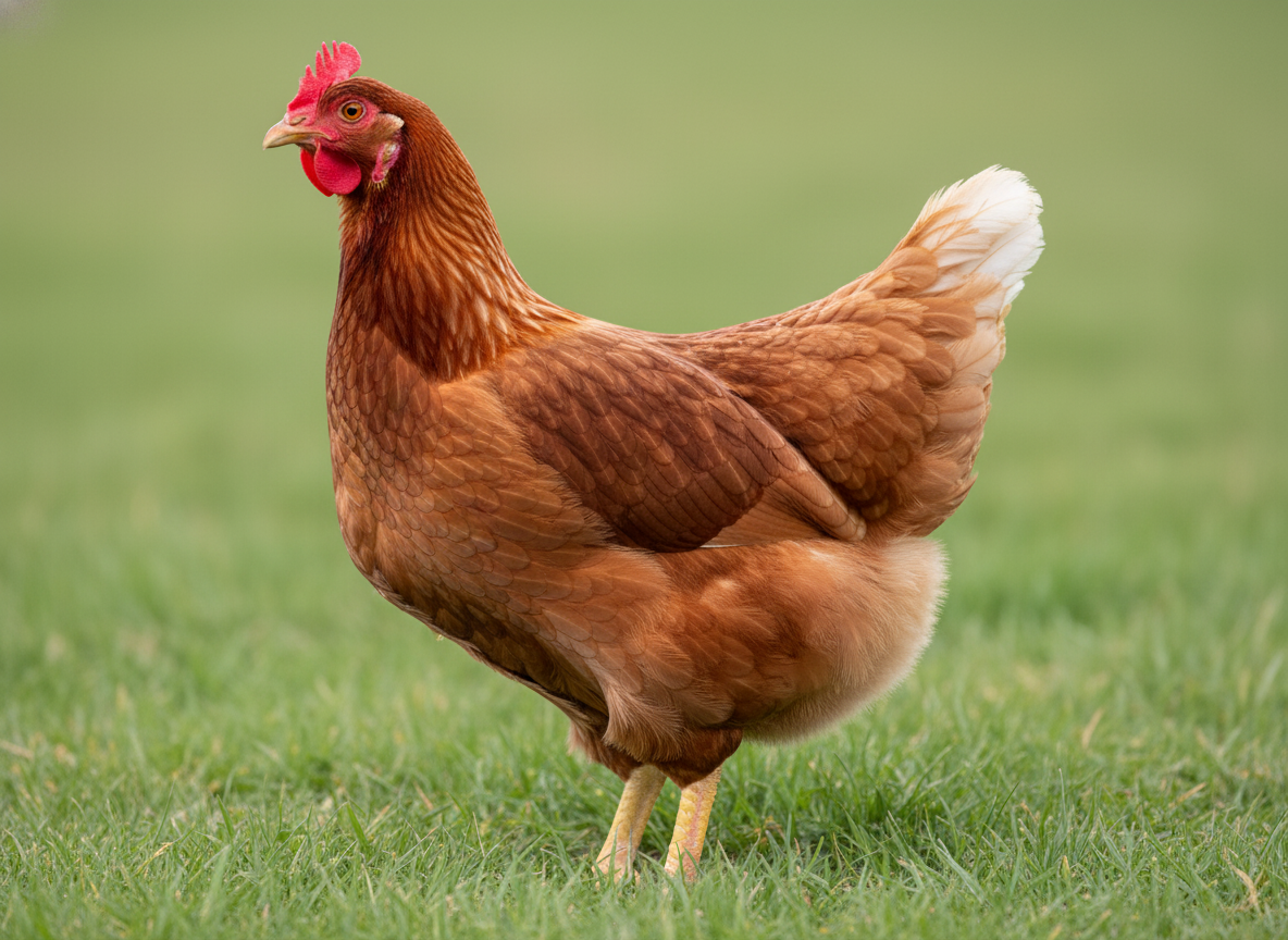 ISA Brown chicken breed portrait