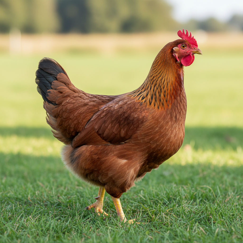 New Hampshire Red chicken breed portrait