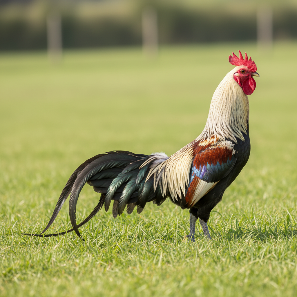 Onagadori chicken breed portrait
