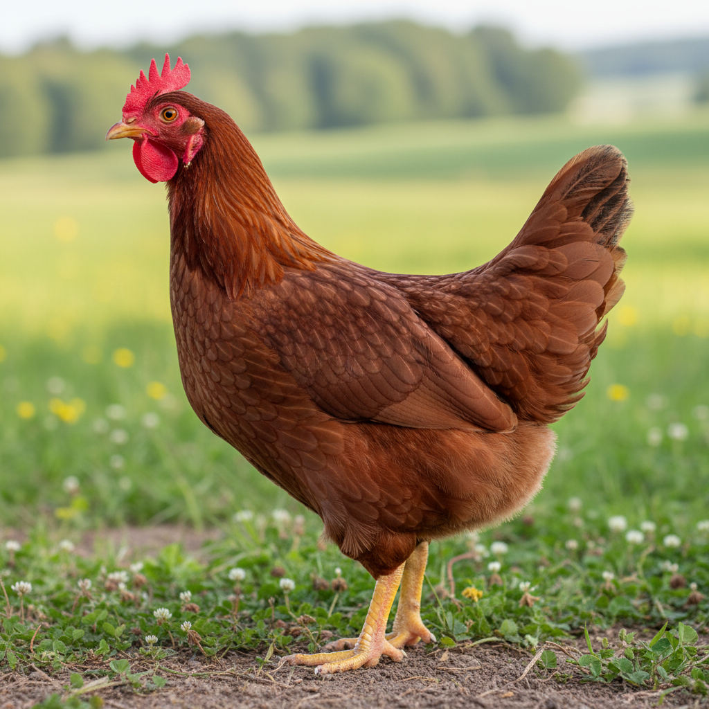 Rhode Island Red Bantam chicken breed portrait