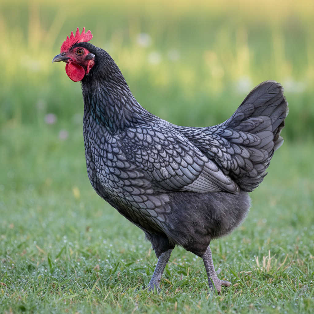 Sapphire Gem chicken breed portrait