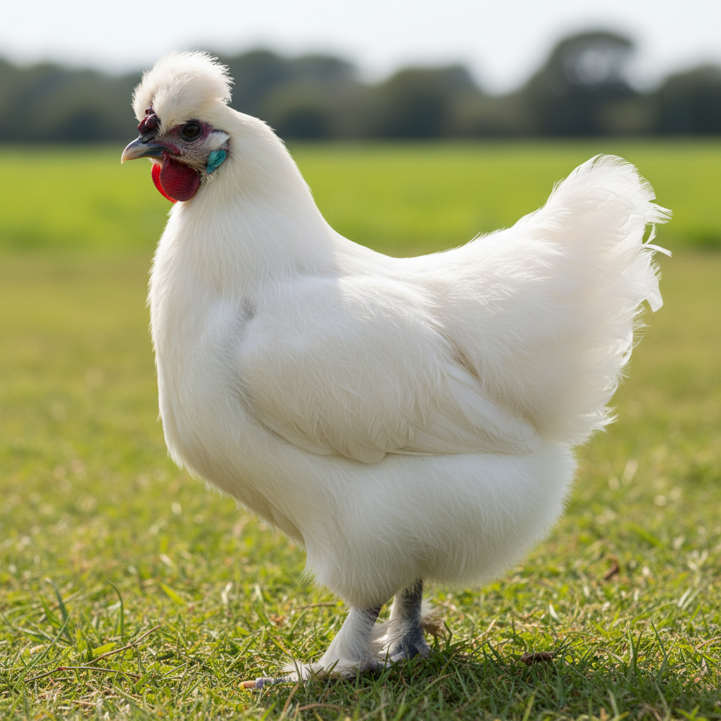 Silkie chicken breed portrait