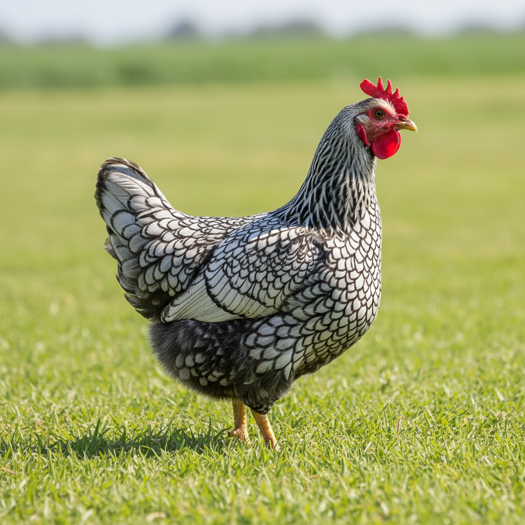 Wyandotte chicken breed portrait