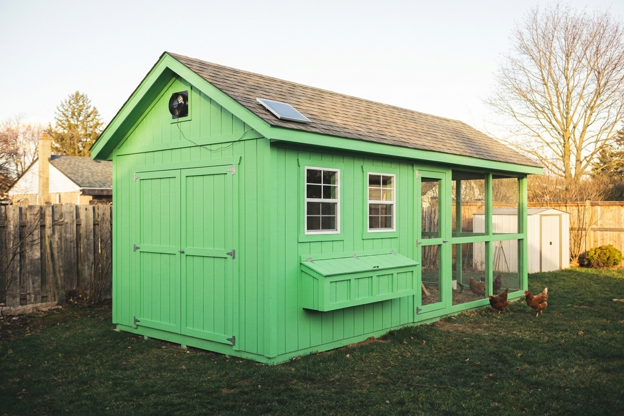 Walk-In Chicken Coop for 10 Hens