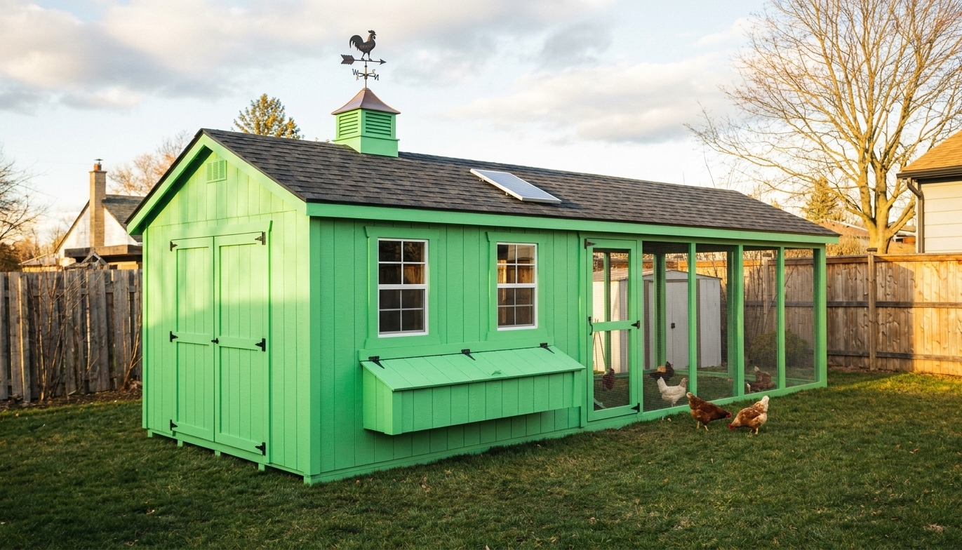 Walk-In Chicken Coop for 10 Hens