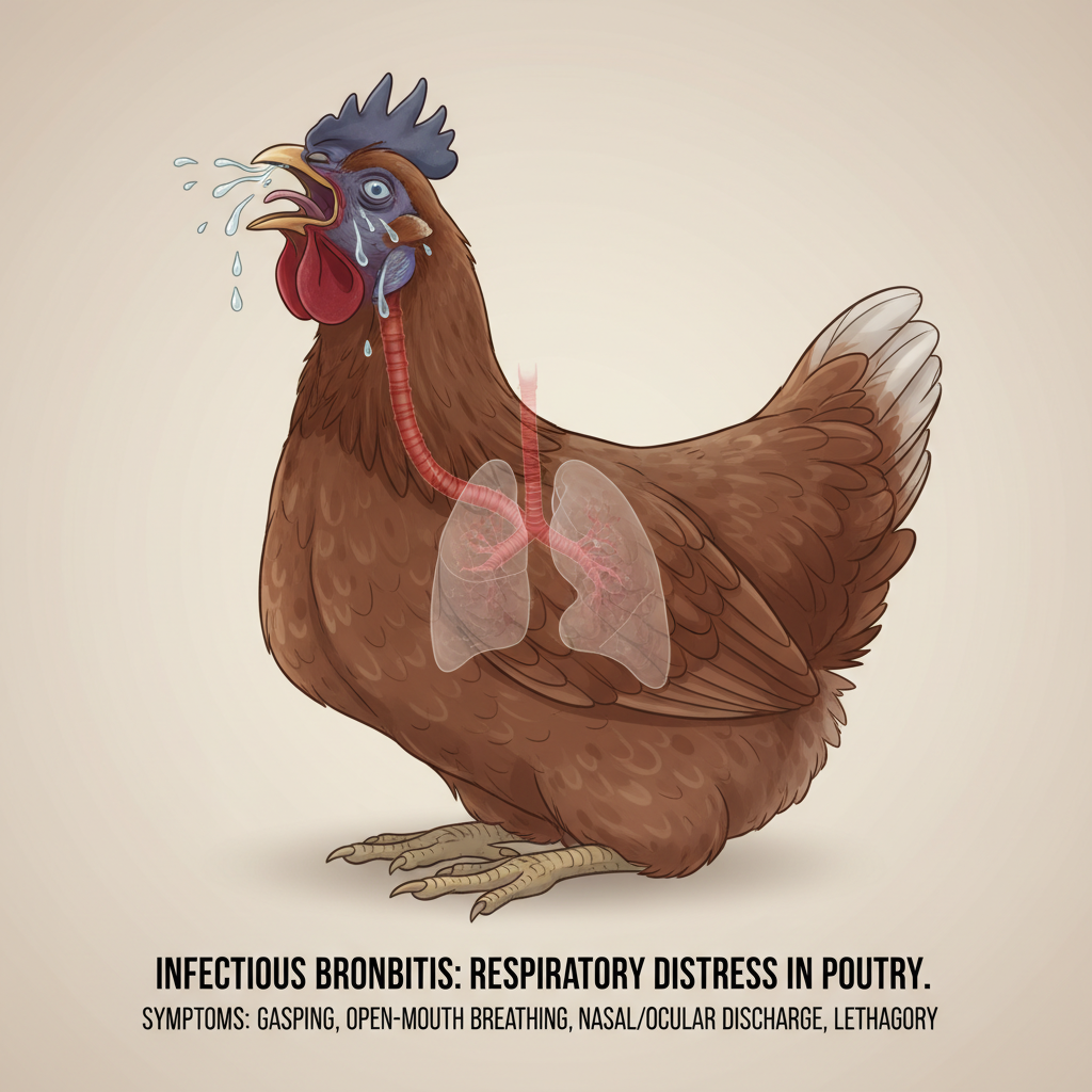 AI illustration of Infectious Bronchitis (IB)