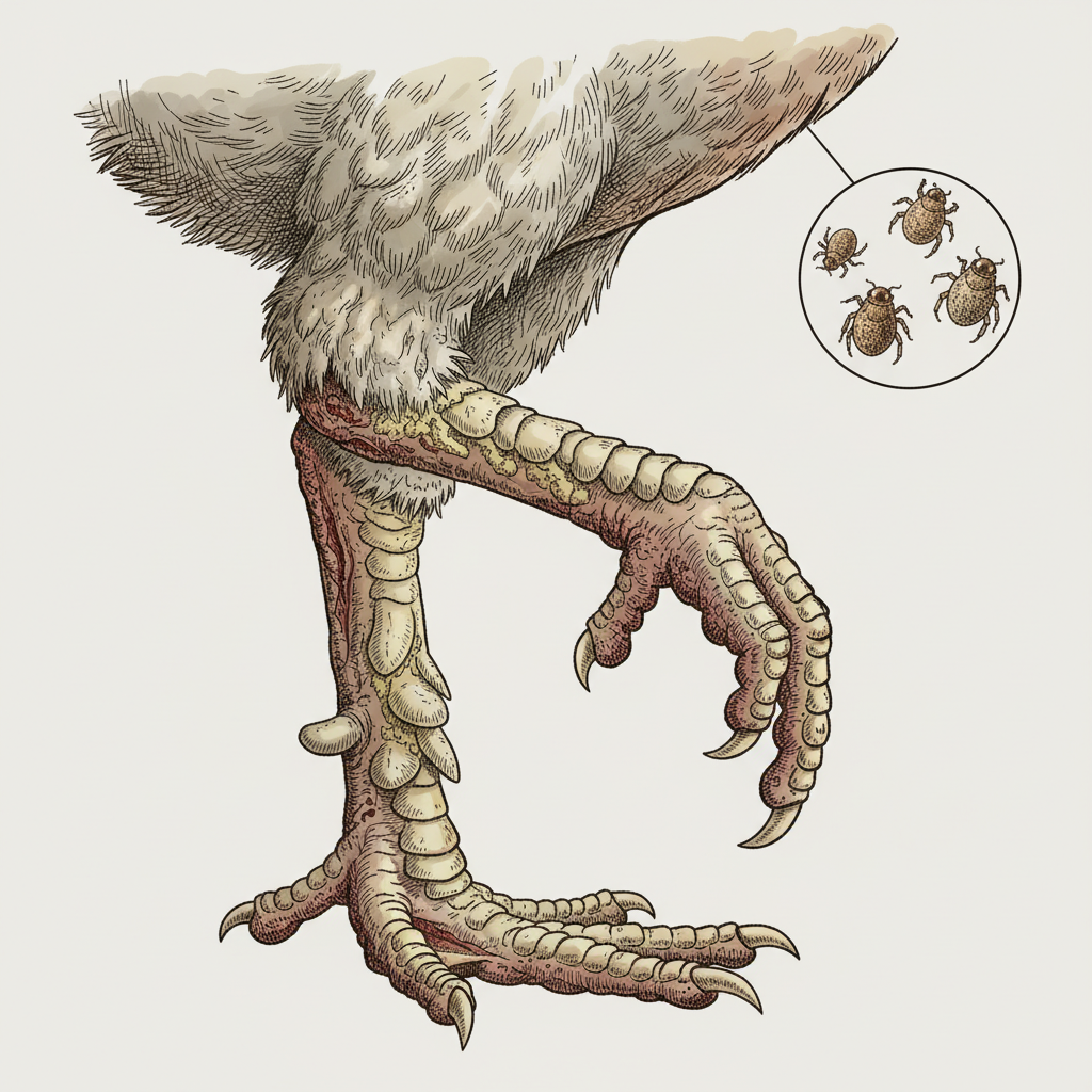 AI illustration of Scaly Leg Mites